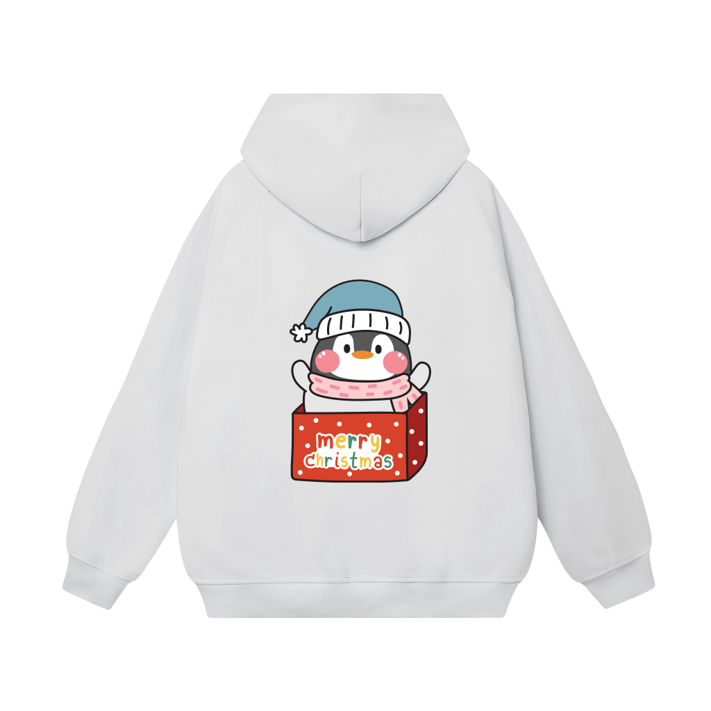 Áo Hoodie Merry Christmas CHIM CÁNH CỤT Form Rộng Unisex YANDO OUTFITS L015 Nỉ Cotton French Terry 350GSM Local Brand