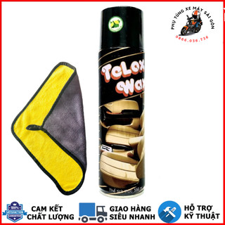 Xịt bóng đa năng Telox Wax 550ml làm bóng da, dưỡng nhựa và khăn lau 3M