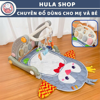 Thảm nhạc cho bé sơ sinh kiêm xe tập đi có mặt đàn piano 4IN1 mẫu cánh cụt 9BABY