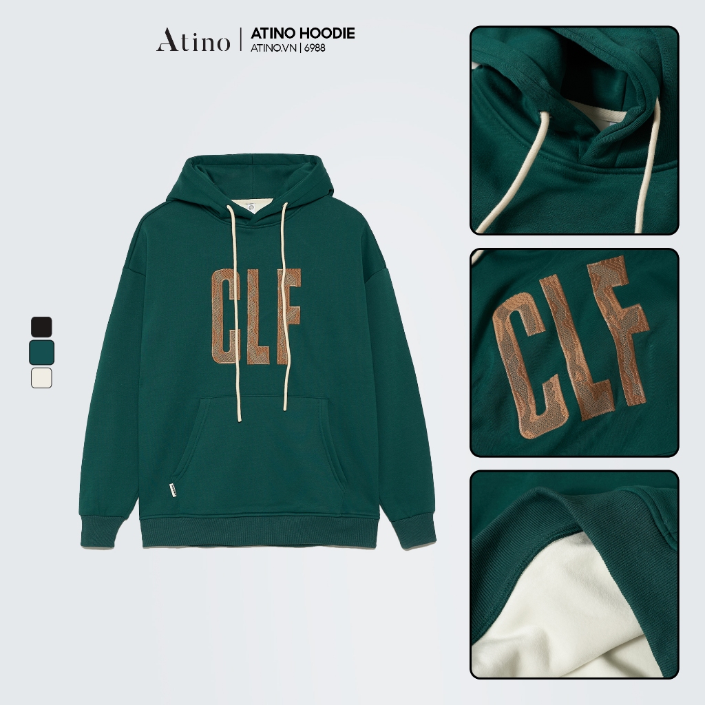 Áo Hoodie Nỉ Dài Tay Nam ATINO Chất Liệu Nỉ Cottton Ấm Áp Thấm Hút Tốt Và Có Độ Bền Cao Form Regular AN3.6988