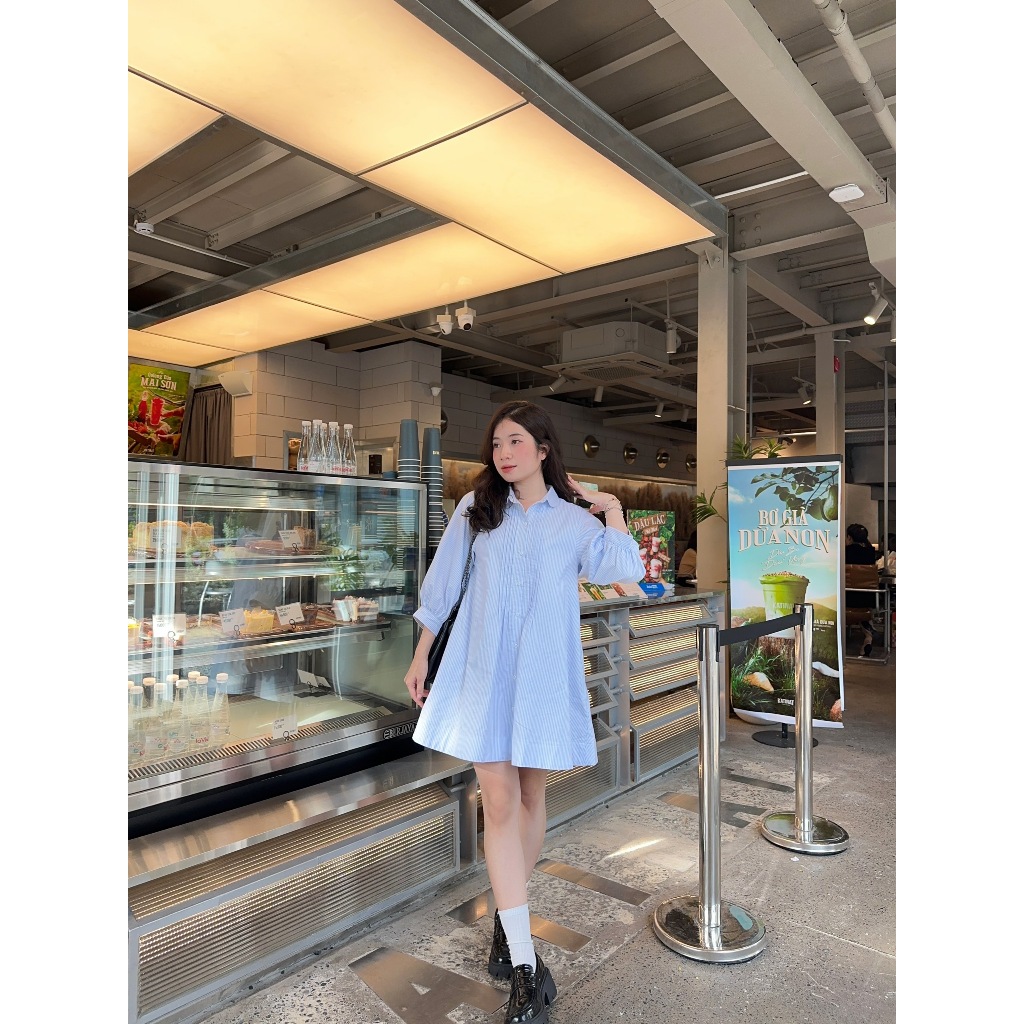 Đầm sơ mi dáng xoè tay dài KEIKO DRESS