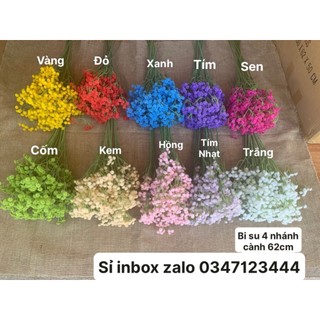 Hoa Giả - Hoa lụa – Cành hoa Baby giả, cành bi điểm giả cao su non cao cấp dài 62cm, 1 cành gồm 4 nhánh giống như thật