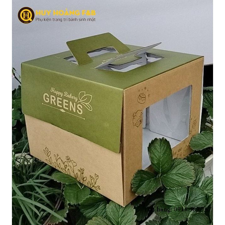 Combo 10 Hộp vuông sinh nhật 25x25x18cm kèm đế kích thước 24cm