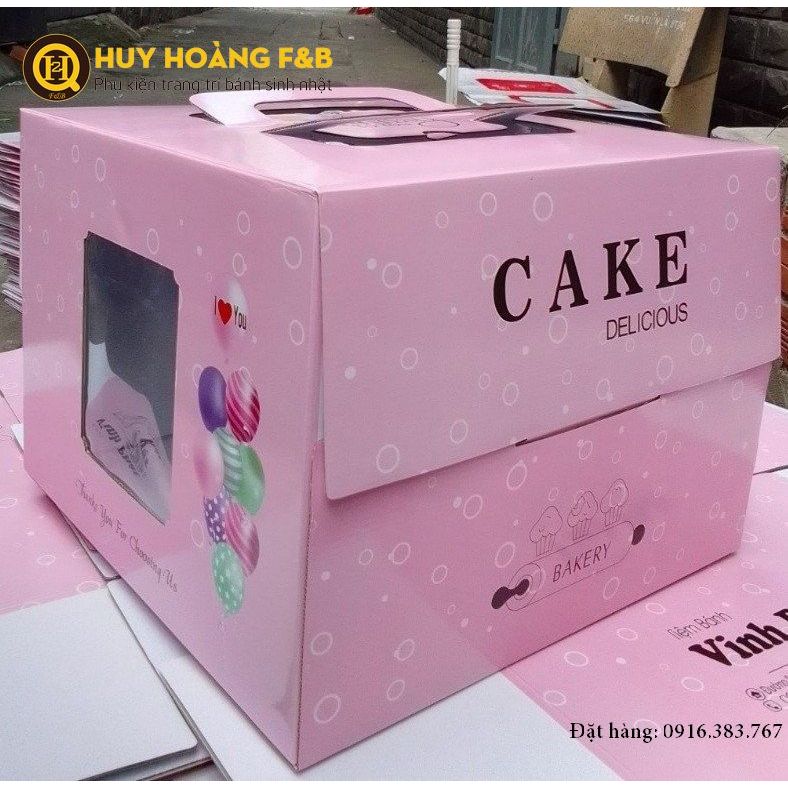 Combo 10 Hộp vuông sinh nhật 25x25x18cm kèm đế kích thước 24cm