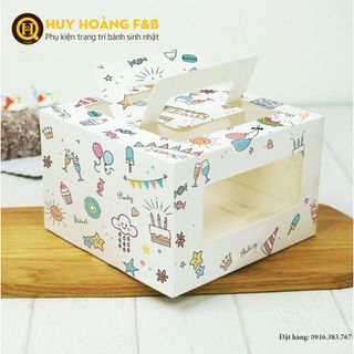 Combo 10 Hộp bánh sinh nhật vuông 20cm, đã kèm đế - Phụ kiện trang trí bánh kem bánh sinh nhật HUY HOÀNG