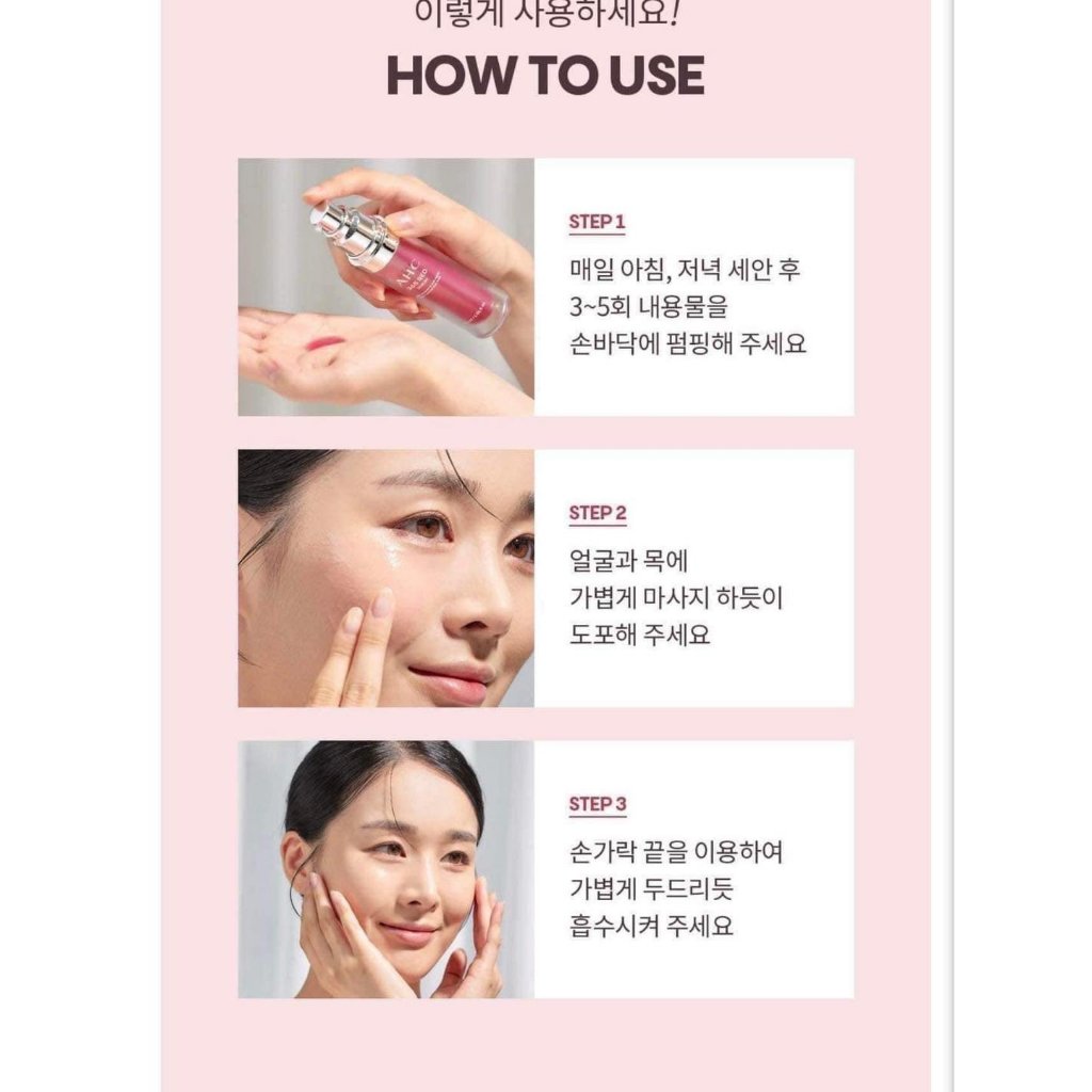 Set Serum + kem mắt ngăn ngừa lão hóa AHC đỏ 365 Red Serum Synergy Set