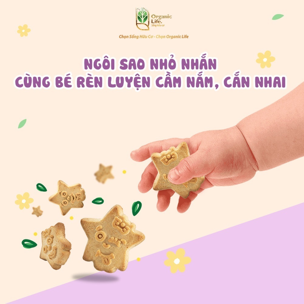 Bánh qui hữu cơ hình ngôi sao cho bé Sottolestelle 120g