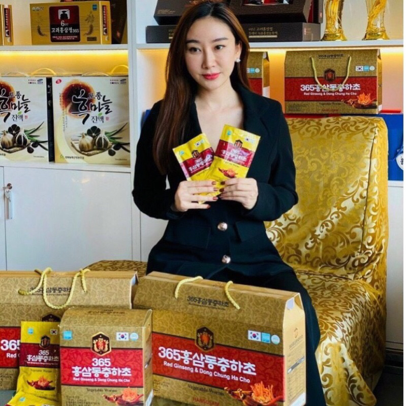 Nước Hồng Sâm Đông Trùng Hạ Thảo 365 Hansusam Hàn Quốc, Hộp 20 Gói x 70ml
