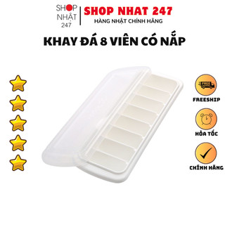 [Hỏa Tốc HN] Khay đá 8 viên có nắp SANADA Nội địa Nhật Bản