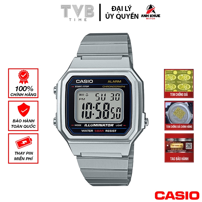 Đồng hồ unisex dây kim loại Casio chính hãng Anh Khuê B650WD-1ADF (41mm)