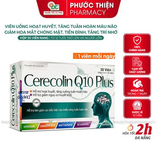 Viên uống bổ não ginkgo, hoạt huyết dưỡng não CERECOLIN Q10 PLUS hộp 30 viên
