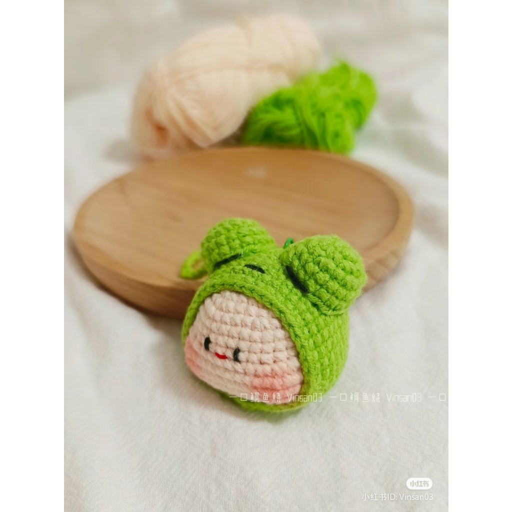 Móc khóa mochi Ếch xanh handmade len