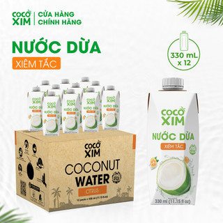 THÙNG 12 Hộp Nước dừa đóng hộp Cocoxim Tắc dung tích 330ml/Hộp