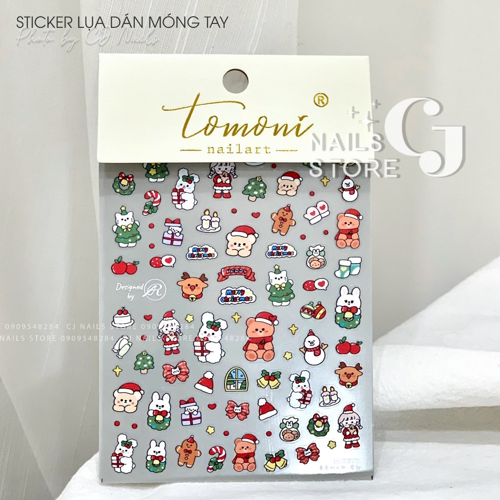 Sticker Noel - Sticker lụa cao cấp Tomoni dán móng tay (2372)