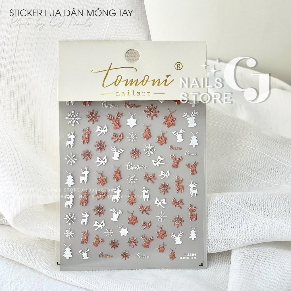 Sticker Noel - Sticker lụa cao cấp Tomoni dán móng tay (2381)