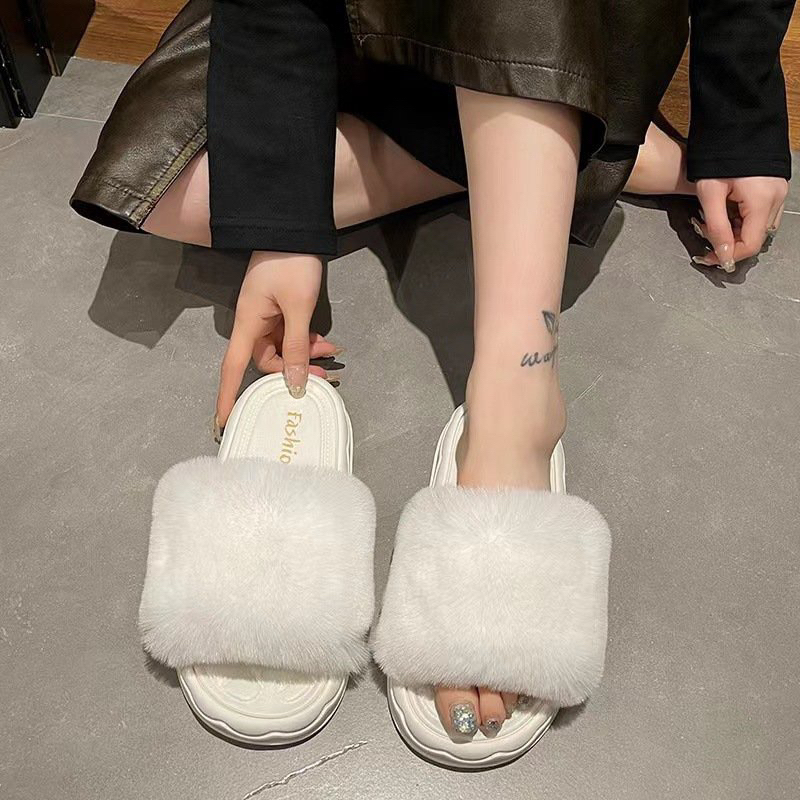 Dép Lông Quai Ngang Đế Cao Đi Trong Nhà