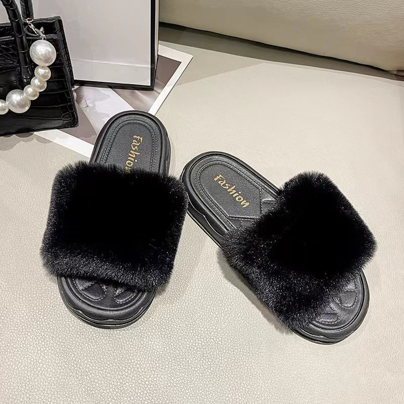 Dép Lông Quai Ngang Đế Cao Đi Trong Nhà