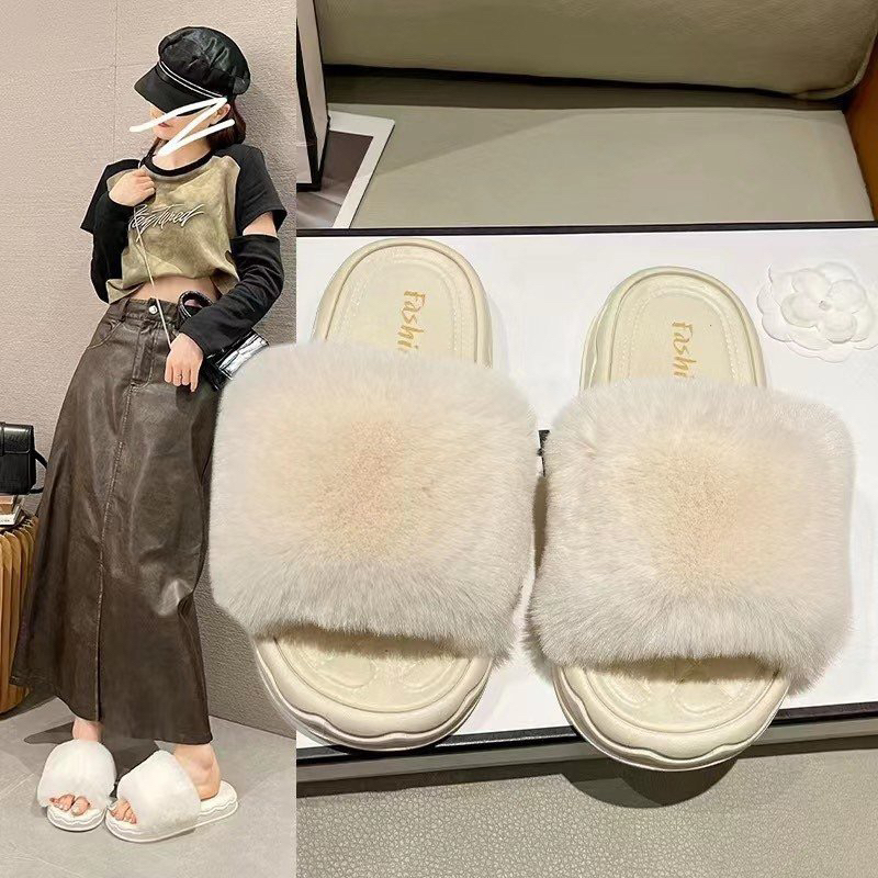 Dép Lông Quai Ngang Đế Cao Đi Trong Nhà