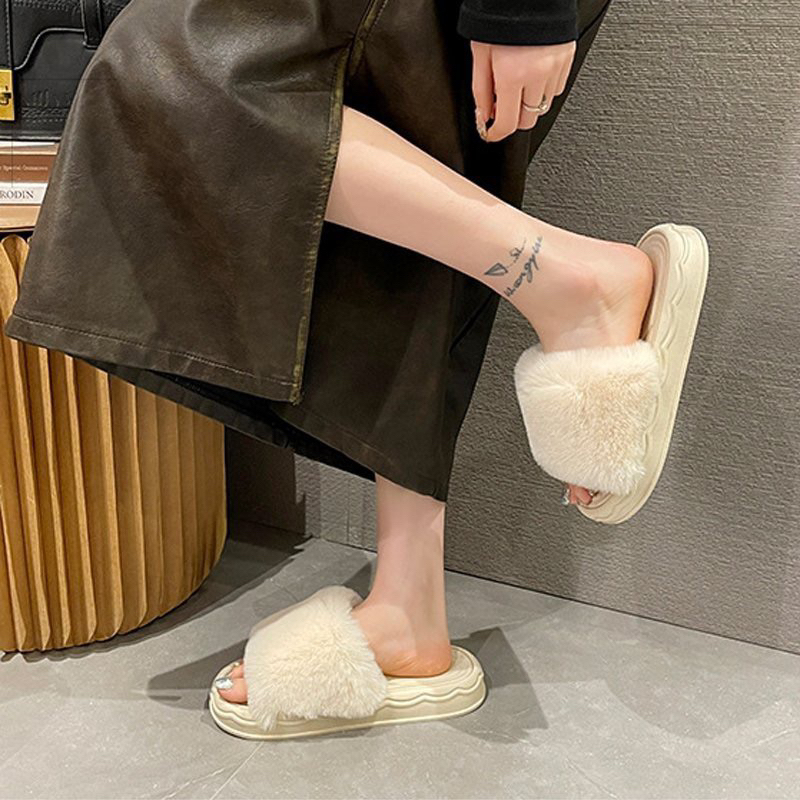 Dép Lông Quai Ngang Đế Cao Đi Trong Nhà