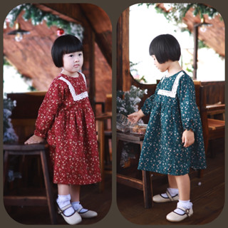 (Yi Closet) Đầm baby doll ren ngực tay dài cho bé từ 11 - 25kg