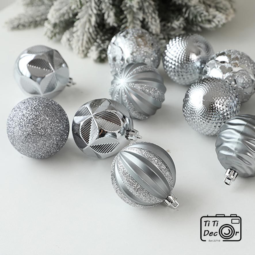 Set 12 Quả Châu Trang Trí Giáng Sinh, Decor Cây Thông Noel, Quà Tặng Ý Nghĩa Dịp Giáng Sinh - TiTi Decor