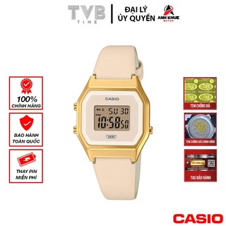 Đồng hồ nữ dây da casio chính hãng anh khuê la680wegl-4df