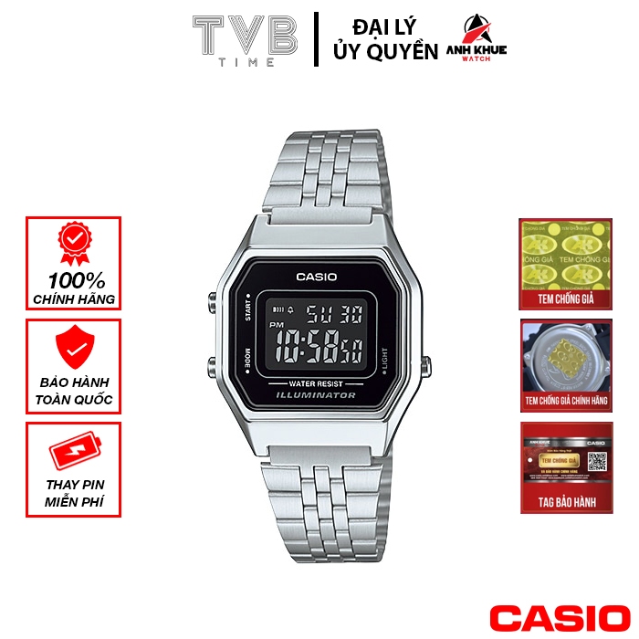 Đồng hồ nữ dây kim loại Casio chính hãng Anh Khuê LA680WA-1BDF