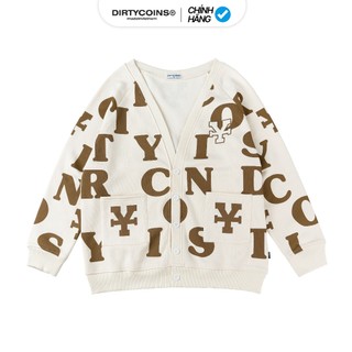 Áo khoác DirtyCoins Print Cardigan - Ivory/Brown