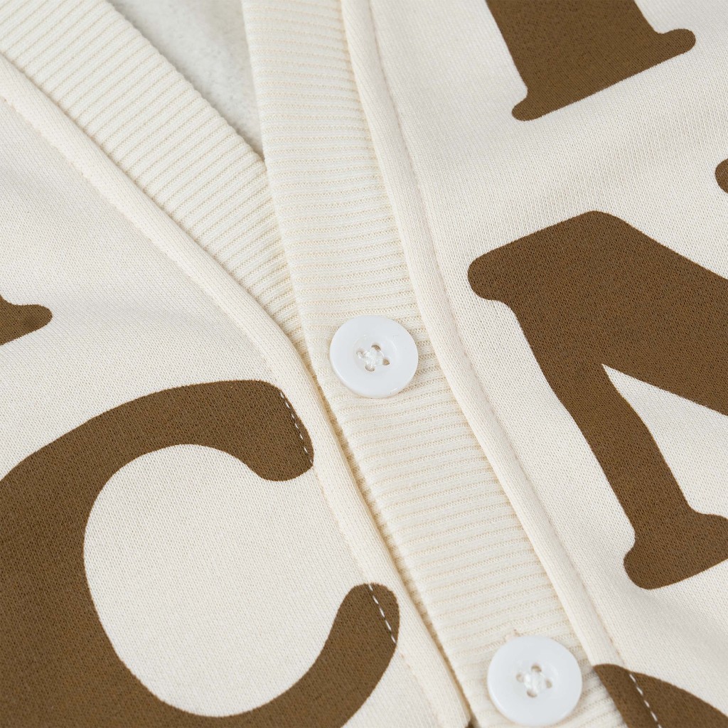 Áo khoác DirtyCoins Print Cardigan - Ivory/Brown