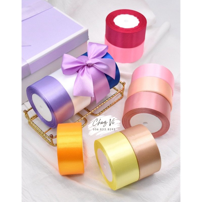[1m] Ruy băng lụa 4cm gói quà, thắt nơ, làm hoa