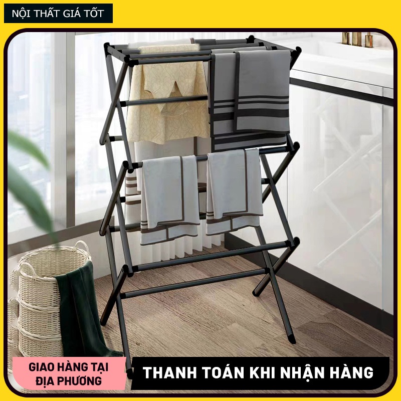 Giá Phơi Quần Áo Gấp Gọn Giàn Phơi Đồ Nhiều Tầng Trong Nhà Và Ngoài Trời Tiện Lợi Giàn Phơi Khăn, Chăn Ga
