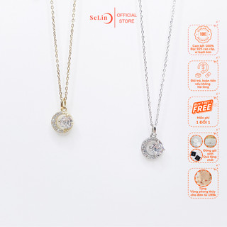 Dây chuyền bạc nữ 925 Moon and Sun đính đá cao cấp SELIN JEWELRY - 0007