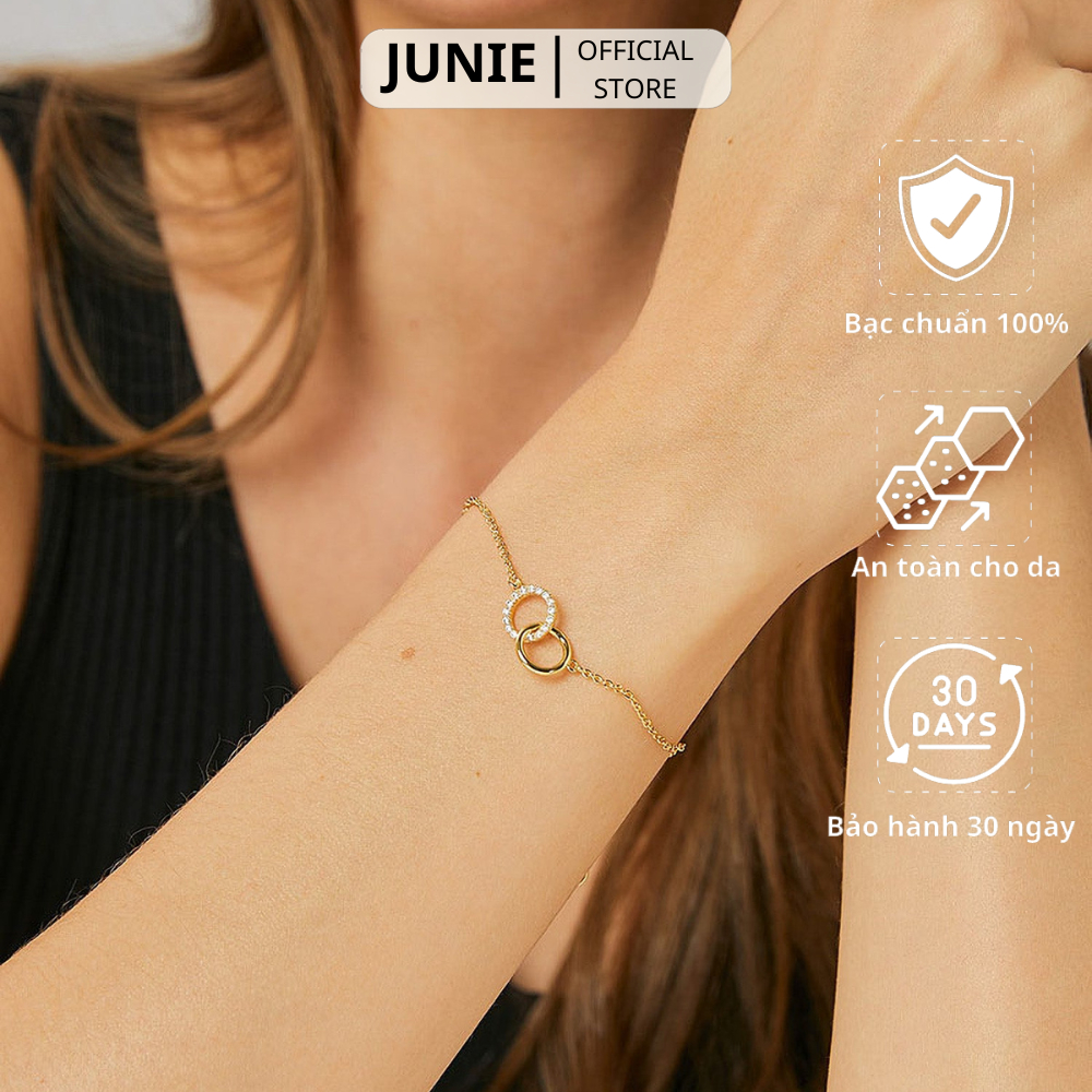 Vòng Tay JUNIE, Thiết Kế Vòng Tròn Đính Đá Zirconia B-LENA