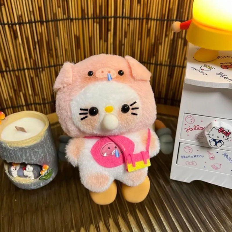 Gấu nhồi bông Hello Kitty thổi bóng DIY cosplay Heo con