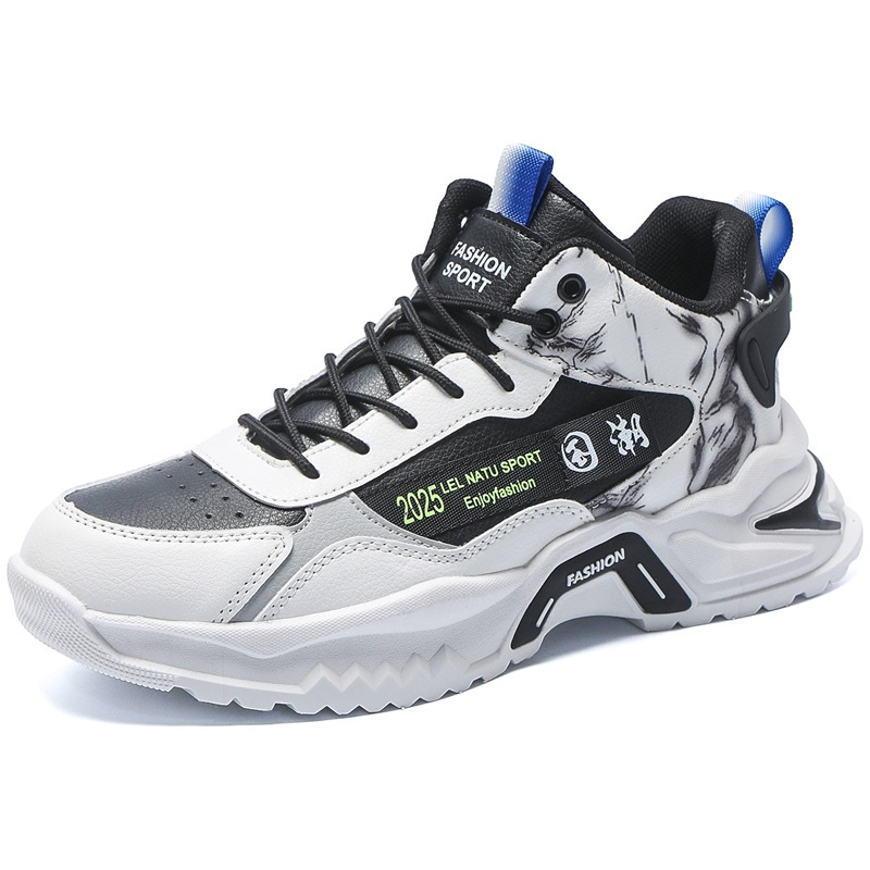 Giày thể thao nam cổ cao đế cao 5cm bề bặt in hình phong cách trẻ trung A760