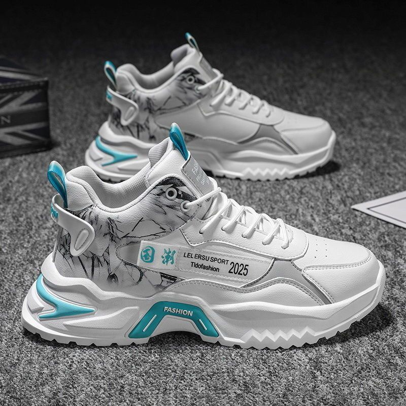 Giày thể thao nam cổ cao đế cao 5cm bề bặt in hình phong cách trẻ trung A760