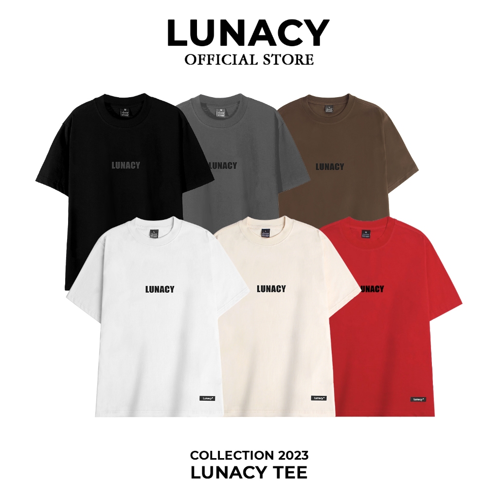 Áo thun tay lỡ Basic in cao thành phông Unisex nam nữ Cotton oversize form rộng LUNACY