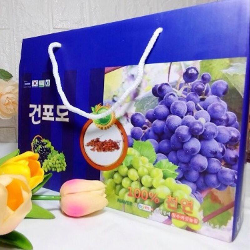 Nho Sấy Khô Hàn Quốc Hộp 1Kg, Quà Tặng Ngày Tết Ý Nghĩa