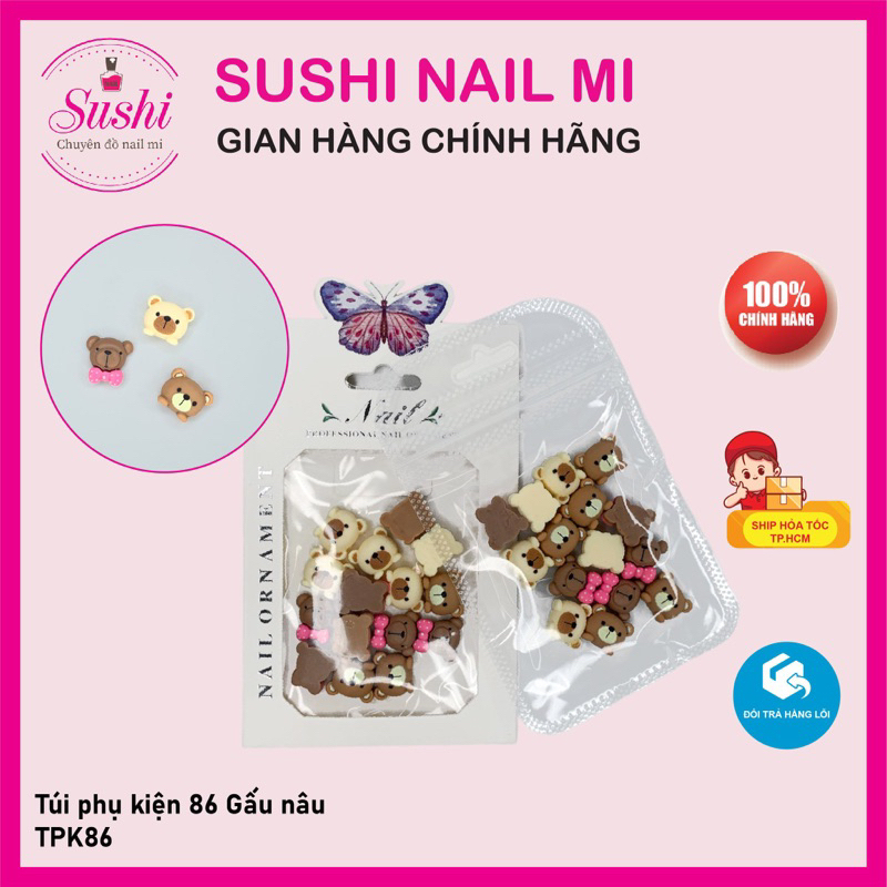 Túi phụ kiện thú hoạt hình chuyên dùng trang trí móng tay chân - Sushi nail mi