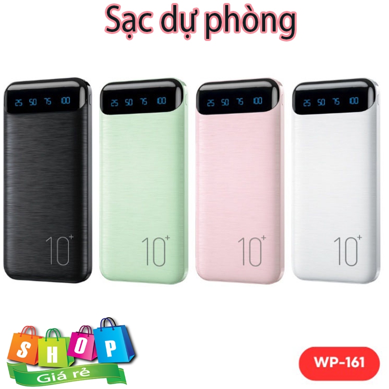 Sạc dự phòng WP 161 và WP 163 tích hợp màn hình Led Dung Lượng 10000mah và 20000MAH có bảo hành