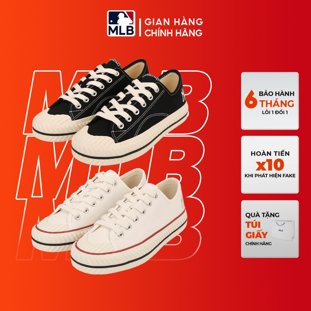 Giày MLB Playball Origin NY đen chính hãng, giày thể thao basic đế cao tôn dáng
