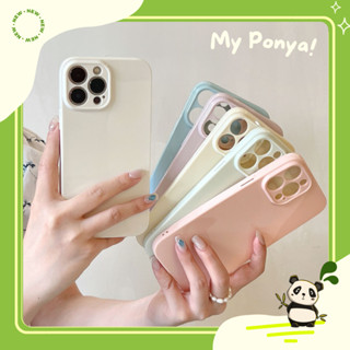 Ốp lưng Iphone cạnh vuông màu Pastel bảo vệ Camera 7/8/plus/x/xs/xsmax/11/12/13/14/pro/promax - Ponya Case