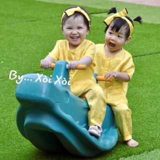 Bộ đồ bà ba cho bé lụa gấm mặc xinh xắn- Xòi Xòi