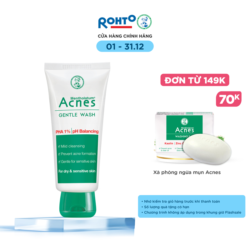 Gel rửa mặt ngăn ngừa mụn Acnes Gentle Wash 100g