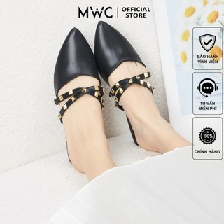 Dép mwc 8069 - dép sục nữ đế bệt quai đinh tán cách điệu cá tính