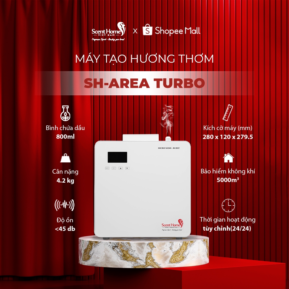 [Chính hãng] Máy tạo hương thơm chuyên nghiệp Scent Homes (SH-AREA TURBO) dành cho khách sạn, resort cao cấp