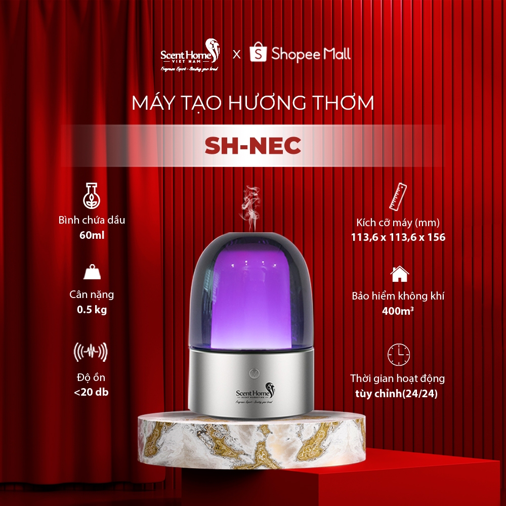 [Chính hãng] Máy tạo hương thơm cao cấp Scent Homes (SH-NEC) dành cho phòng ngủ, phòng làm việc, văn phòng, gia đình