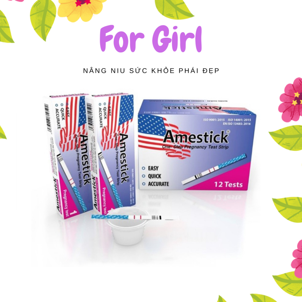 Que thử thai Amestick - Nhanh, chính xác - giao hàng kín đáo, che tên