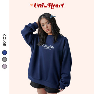 Áo nỉ sweater Cherish AN002 form dáng rộng, chất liệu dày dặn - Uni By Heart