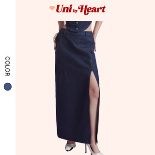 Chân váy bò dáng dài Naomi Skirt VB001 thiết kế xẻ tà, kiểu dáng basic dễ phối đồ - Uni By Heart